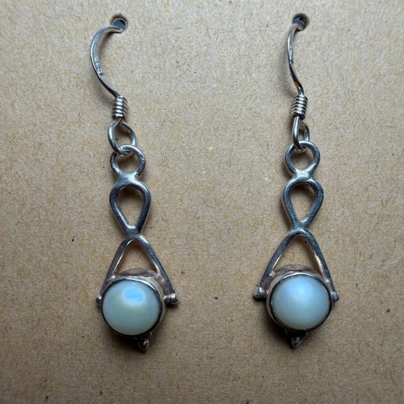 Bohemian 925 Sterling Silver Mother of Pearl Dangle - Picture 12 of 13